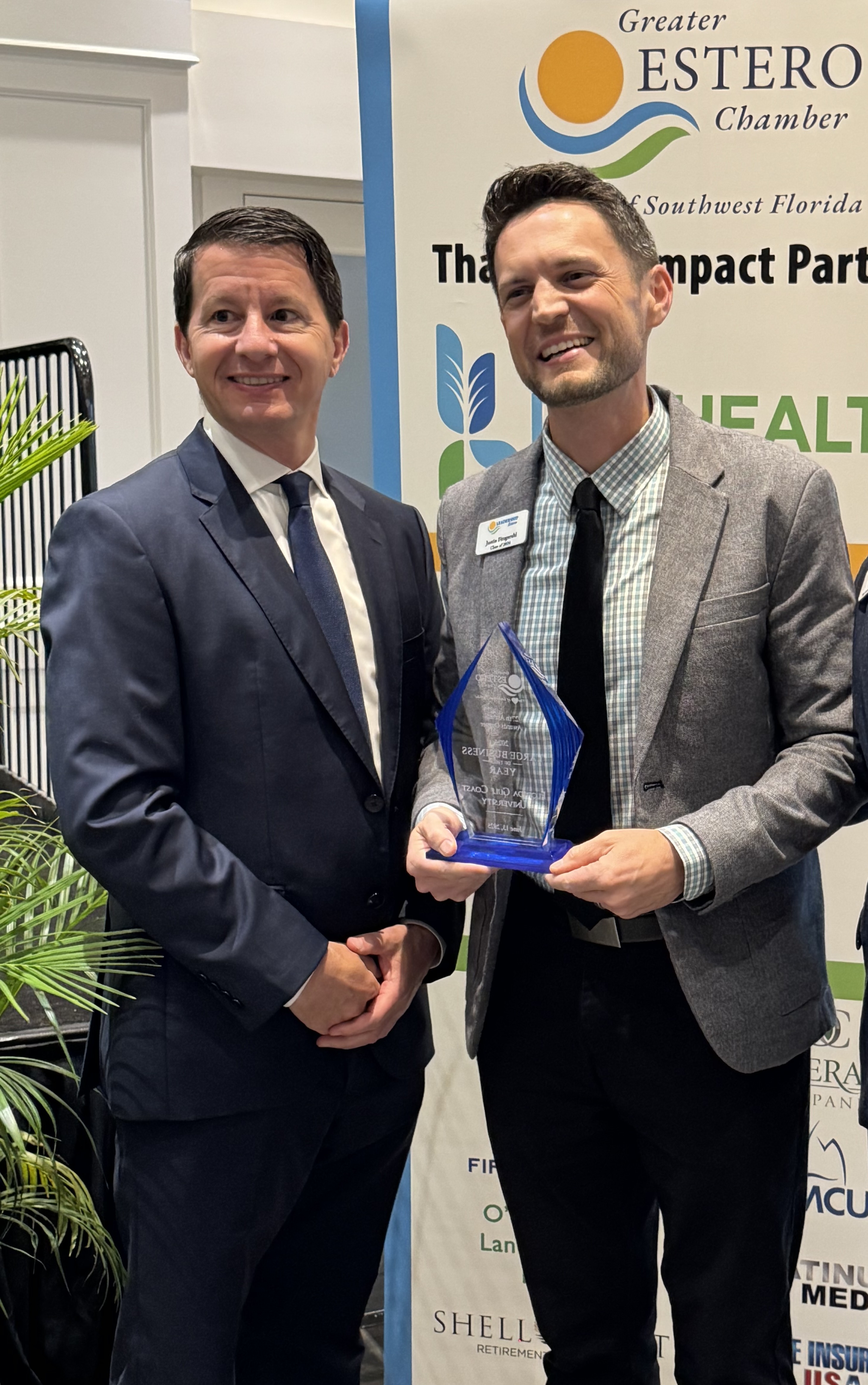 Justin Fitzgerald (FGCU, accepting), Large Business Excellence award.