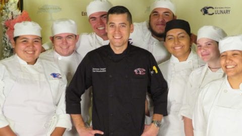 EHS Chef Jeremy Jasper with culinary students
