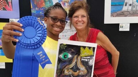 Nalin Isme with Estero Fine Art Show Director Patty Narozny