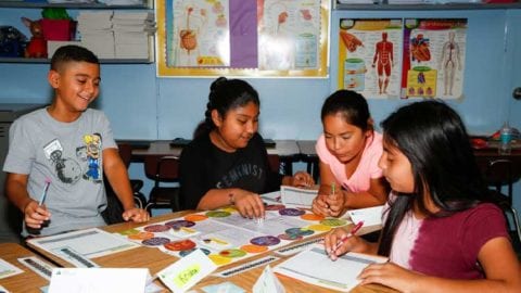 Pinewoods Elementary students play a 'Get the Job' game