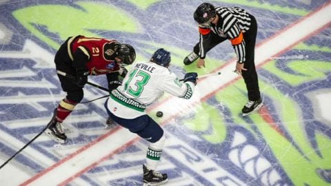 Game play faceoff at center