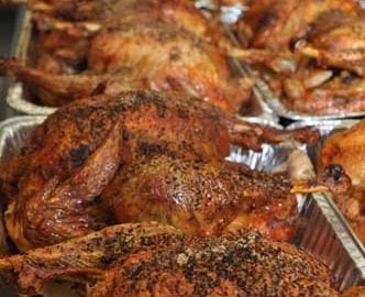 Turkeys prepared for Feeding the 5,000