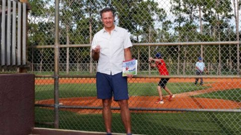 Kevin Gallagher helps young players learn to hit the ball