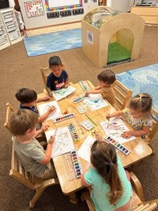 Painting is a group effort at The Global Child.