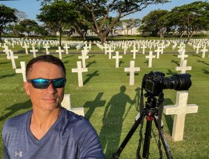 Photographer, author and veteran Richard Sherman at Manila American Cemetery_ Philippines