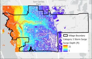 Category 3 Storm Surge Exposure Map for Village of Estero
