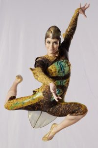 Nansy Damianova leaps through the air
