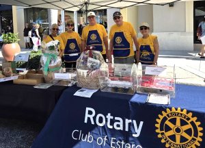 Rotary raffle table at the 2025 Coconut Point holiday car show