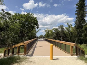The new pedestrian bridge at Estero RiverPark